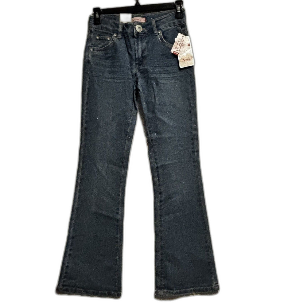 Levi's Blue Spirit with Glitter Girl Denim Jean Adjustable Waist Size 16 NWT